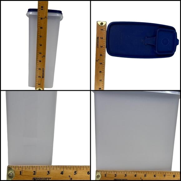 Tupperware Vtg 90's Modular Mates Super Cereal Keeper Store N Pour & Seal Blue - Picture 12 of 12